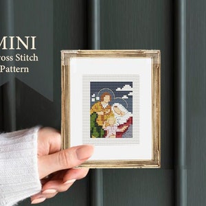 Mini "Holy Family"  Cross Stitch Pattern, Religious Cross Stitch, Instant Download PDF, mini masterpieces, icon cross stitch, birth of Jesus