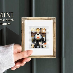 Cross stitch pattern PDF MINI A Bar at the Folies-Bergère, small art cross stitch, modern cross stitch pattern,vintage cross sttich, tiny image 1