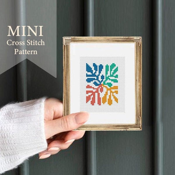 Matisse artwork cross stitch pattern PDF, small mini art, digital pattern, Contemporary stitch, mini cross stitch, small hoop art, modern
