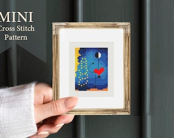 Mini "Dancer", Miró cross stitch pattern, small cross stitch, tiny cross stitch, famous painting,modern cross stitch, mini masterpieces, PDF