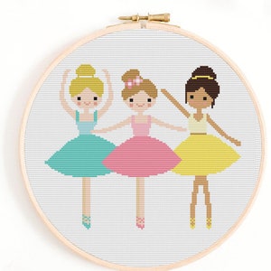 Ballerina Cross Stitch Pattern,  Ballet Cross Stitch ,Dance Cross Stitch, Dancer Cross Stitch, ballerina Pattern, Modern, point de croix