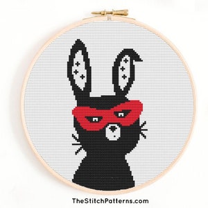 Cross Stitch Pattern &quot;superhero bunny&quot;PDF,Cross Stitch Chart,xstitch Pattern,Embroidery Chart,Cross stitch Pattern Nursery,Easy cross stitch
