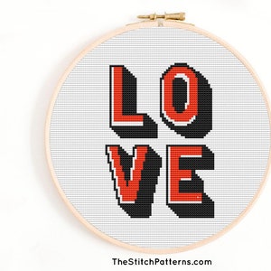 Love cross stitch pattern,Valentine cross stitch,Valentines day embroidery,PDF Instant Download,Easy Cross Stitch Pattern,funny cross stitch