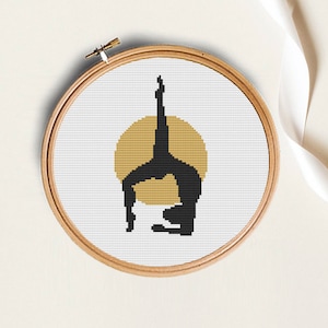 Yoga cross stitch pattern, Meditation cross stitch, Relaxation, yoga silhouette, Instant download PDF, embroidery yoga, buddha cross stitch