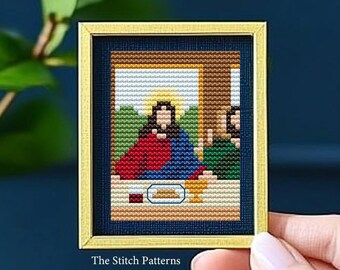 ミニクロスステッチパターン、ダ・ヴィンチ作「最後の晩餐」（デジタル