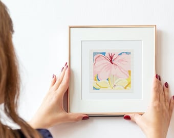Mini Hibiscus Cross Stitch Pattern: Georgia O'Keeffe Floral Chart (PDF Pattern)