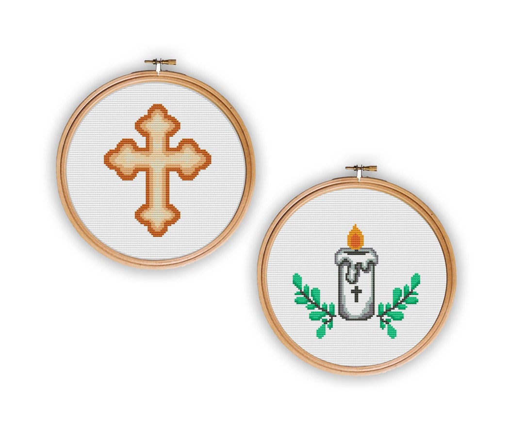 Baptism Cross Stitch, Christian Cross, Cross Stitch Pattern Holy Cross