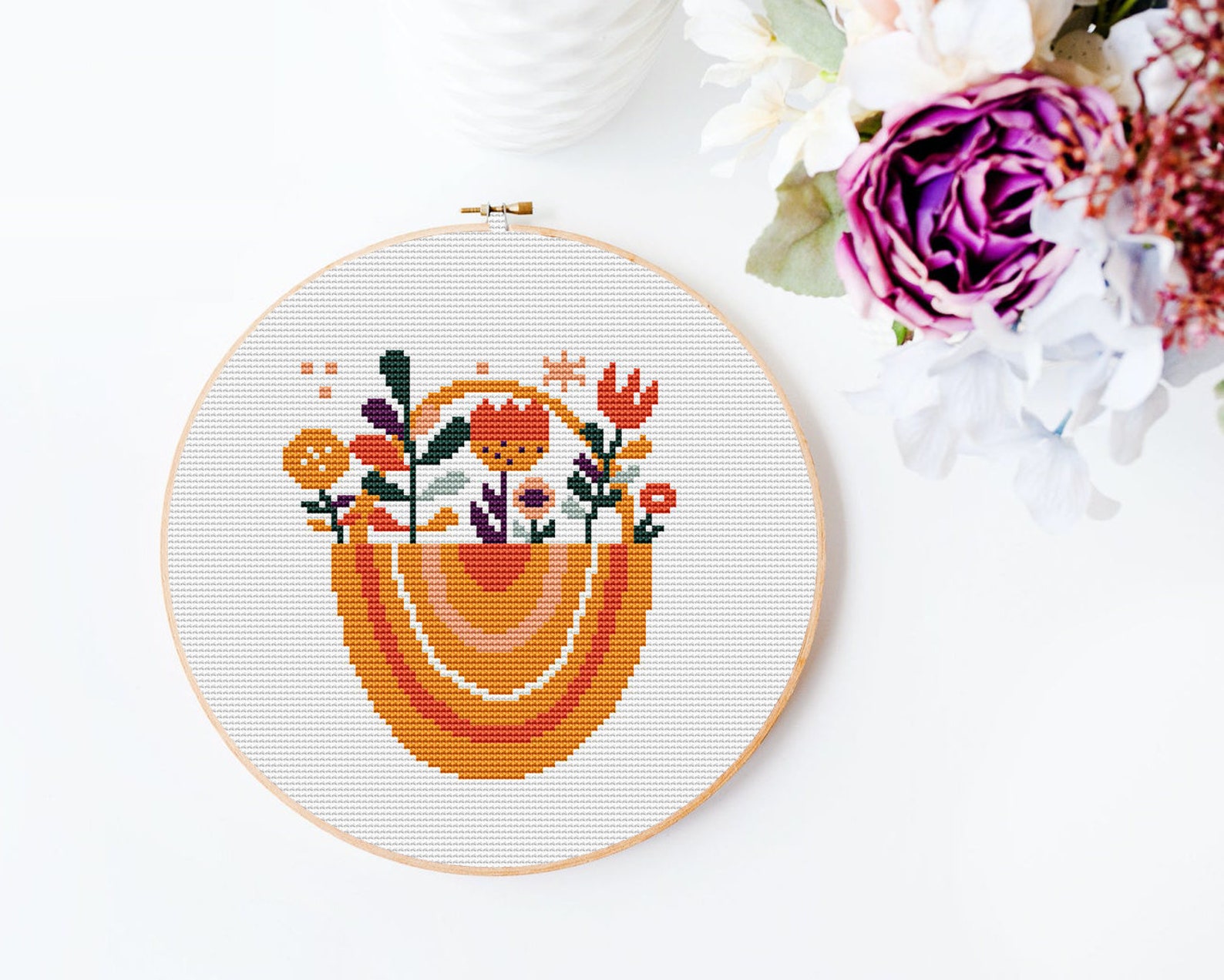 Easter bunny cross stitch pattern easter ornament bunny