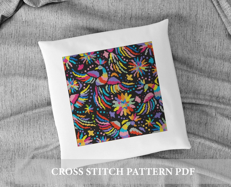 Mexican Cross Stitch Pattern Mexican Patterns Square Cross Etsy