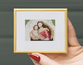 Mini Sistine Madonna Cross Stitch Pattern, Rafael Art (PDF Pattern)