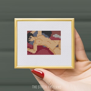 Tiny Nu Couché by Modigliani, mini art cross stitch pattern, famous painting project, miniature art cross stitch,mini embroidery,PDF Pattern