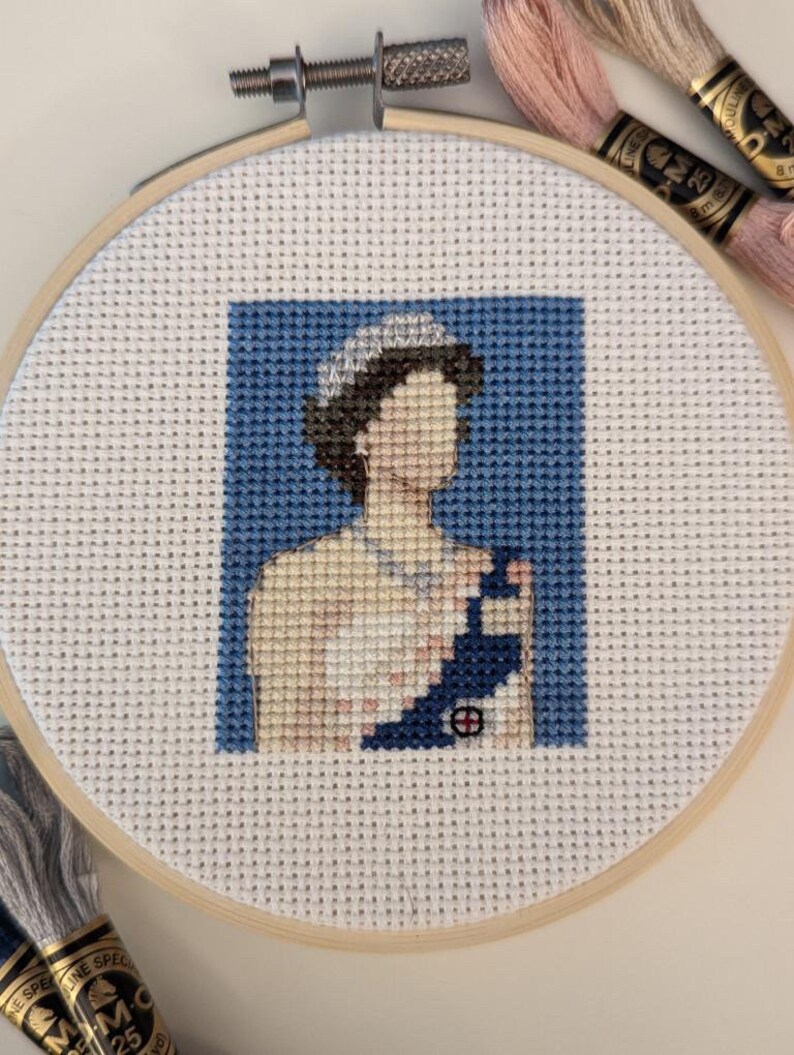 Queen Elizabeth II Mini Cross Stitch Pattern Easy Cross Etsy