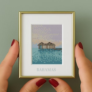 Mini Bahamas Cross Stitch Pattern: Caribbean Island Embroidery (PDF Pattern) city counted chart