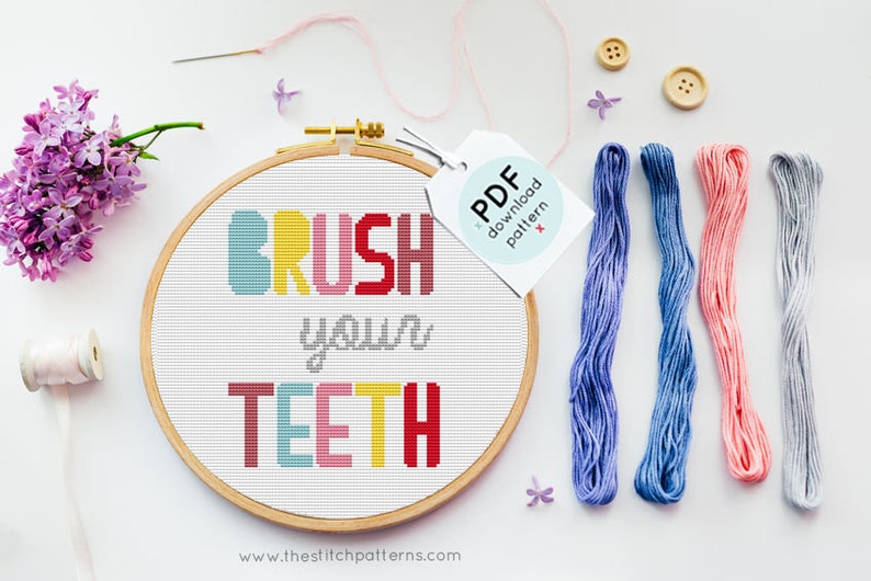 SET Bathroom Cross Stitch Patterns Embroidery Patterns Etsy