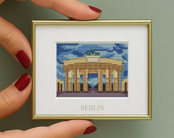 Berlin Cross Stitch Pattern: Brandenburger Tor (PDF Downloadable Chart)