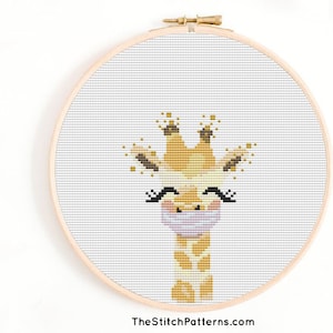 Giraffe Cross Stitch Pattern,Counted Cross Stitch Embroidery,Watercolor Giraffe Pattern,safari nursery decor,PDF Download,Cross Stitch Chart