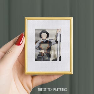 Mini "Jeanne d'Arc" de Albert Lynch, padrão de ponto cruz de arte, pintura famosa, ponto cruz minúsculo, padrão de bordado, ponto cruz de mulher pdf