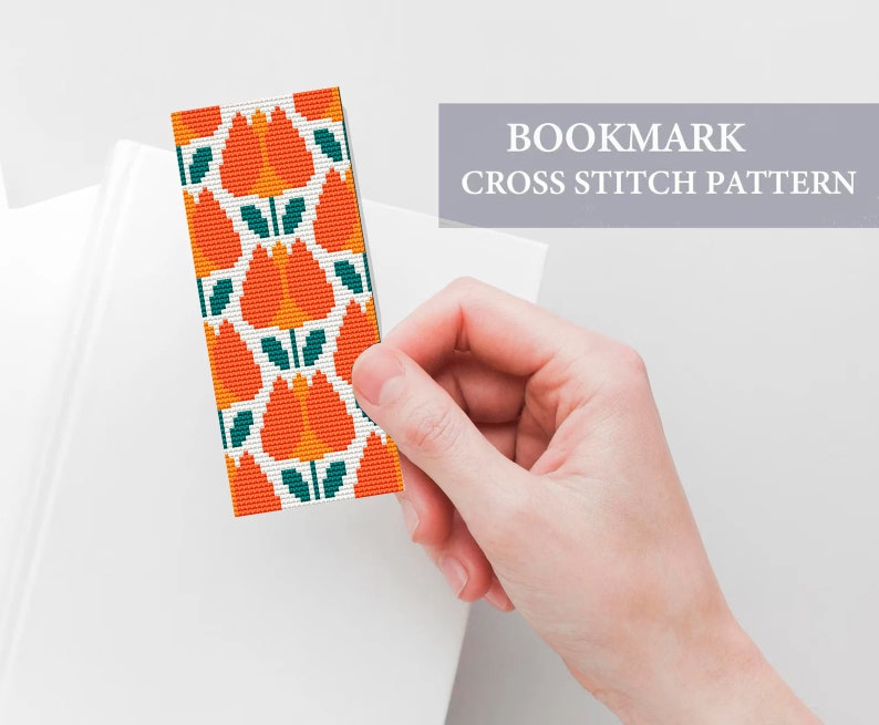 4 Bookmarks Cross Stitch Patterns, beginners, retro bookmarks Cross Stitch Pattern, easy Bookmark Embroidery Pattern, PDF file, xstitch gift image 3
