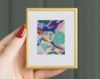 Mini Matisse, Woman with Hat, Cross Stitch Pattern (PDF Pattern) famous painting chart