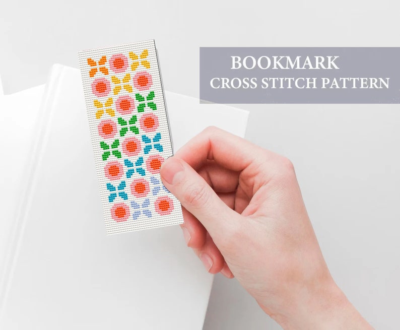 4 Bookmarks Cross Stitch Patterns, beginners, retro bookmarks Cross Stitch Pattern, easy Bookmark Embroidery Pattern, PDF file, xstitch gift image 4