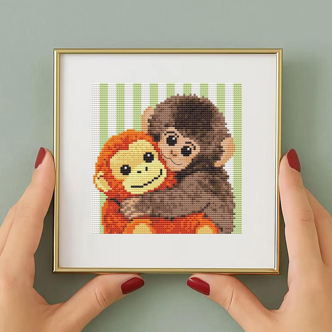 Punch Monkey Cross Stitch Pattern - Pdf Instant Download Beginner ...