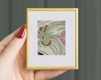Mini Calla Lilies Cross Stitch Pattern: Georgia O'Keeffe Floral Art (PDF Pattern) stitching template