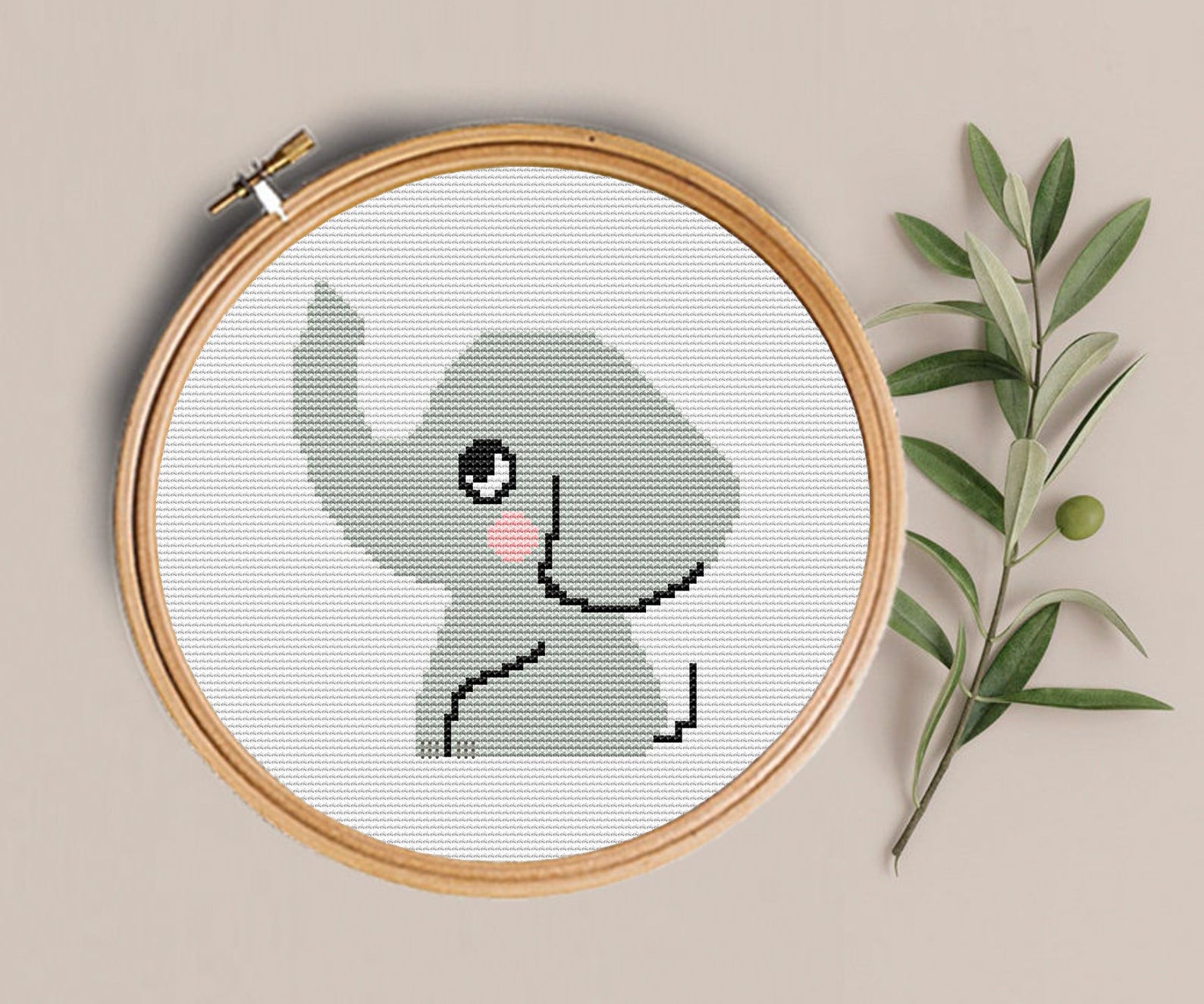 Benway Elephant Mother & Son Cross Stitch Kit - 14 Count 48x62cm