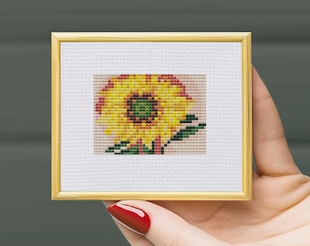 Sunflower:  famous painting Mini Cross Stitch Pattern (PDF) easy counted chart