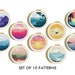 Landscape Cross Stitch Pattern, SET OF 10 nature counted cross stitch chart, sunset forest, round, embroidery, whale, summer cross stitch 