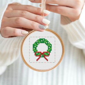 Cross stitch christmas ornament pattern, digital download pdf, small cross stitch, counted cross stitch pattern  beginners, christmas craft