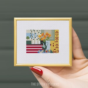 Grille de broderie Matisse « Vase de fleurs » au point de croix (Modèle PDF)