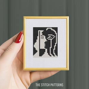 Mini Picasso &quot;O beijo&quot;, pintura famosa ponto cruz, PADRÕES PDF, download instantâneo, arte moderna, ponto cruz moderno, gráfico, iniciantes