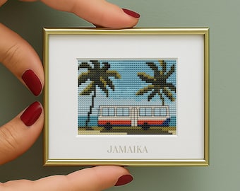 Jamaica Cross Stitch Pattern: Mini Beach Landscape (PDF Pattern