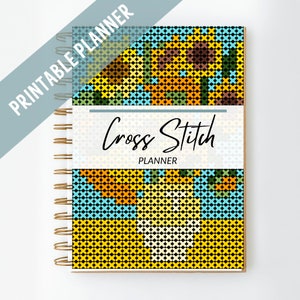 NIEUW! Pdf-planner voor kruissteekplanner, afdrukbaar dagboek, cadeaus voor kruissteekliefhebbers, thuis afdrukken, notitieboekje met kruissteek, notitieboekje met organizer