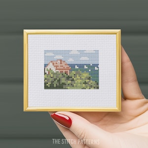 MINI &quot;Fishermans house at Varengeville&quot; by Claude Monet,MINI MASTERPIECES, landscape cross stitch, mini art cross stitch pdf, beginners