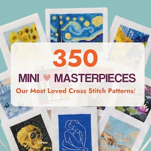 Mini Cross Stitch Famous Artwork Digital Pattern Beginner Friendly Small Projects Tiny Masterpieces Art Painting Reproduction