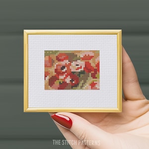 Renoir Anemones Mini Cross Stitch Pattern (Digital Download)