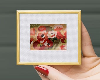 Renoir Anemones Mini Cross Stitch Pattern (Digital Download)