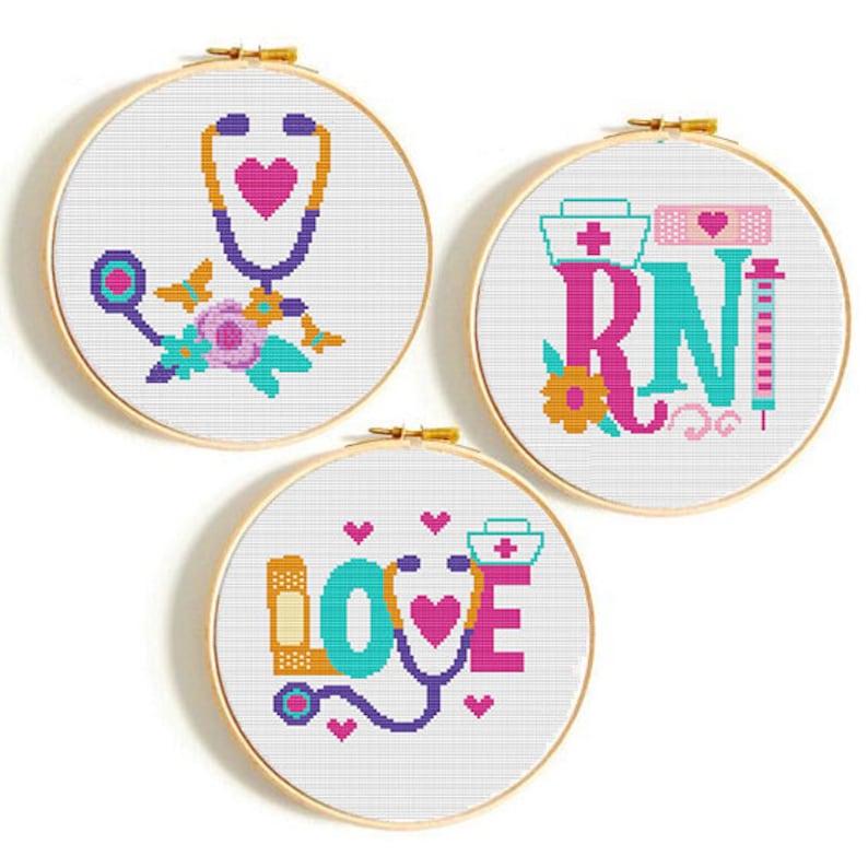 Nurse Cross Stitch Pattern health cross stitch nurse theme Etsy