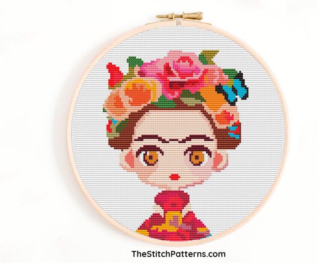 Frida Cross Stitch Pattern, Frida Embroidery Pattern, Feminist Cross ...