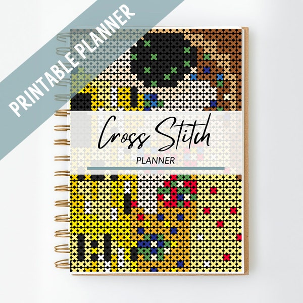 Journal de livre de projet au point de croix PDF imprimable, agenda XStitching, fiche de broderie, projet de feuille, fichier téléchargeable, cadeau point de croix