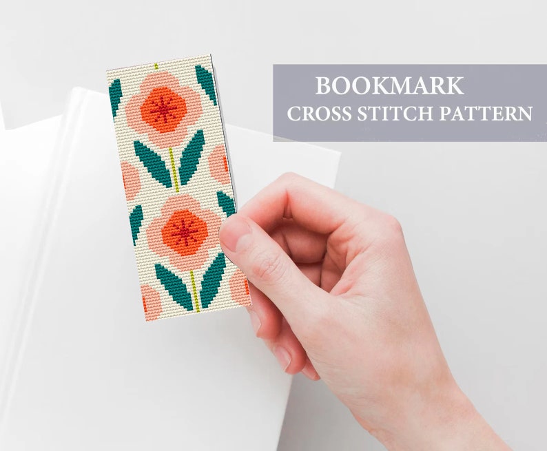 4 Bookmarks Cross Stitch Patterns, beginners, retro bookmarks Cross Stitch Pattern, easy Bookmark Embroidery Pattern, PDF file, xstitch gift image 5