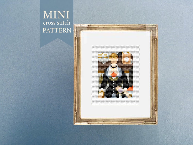 Cross stitch pattern PDF MINI A Bar at the Folies-Bergère, small art cross stitch, modern cross stitch pattern,vintage cross sttich, tiny image 2