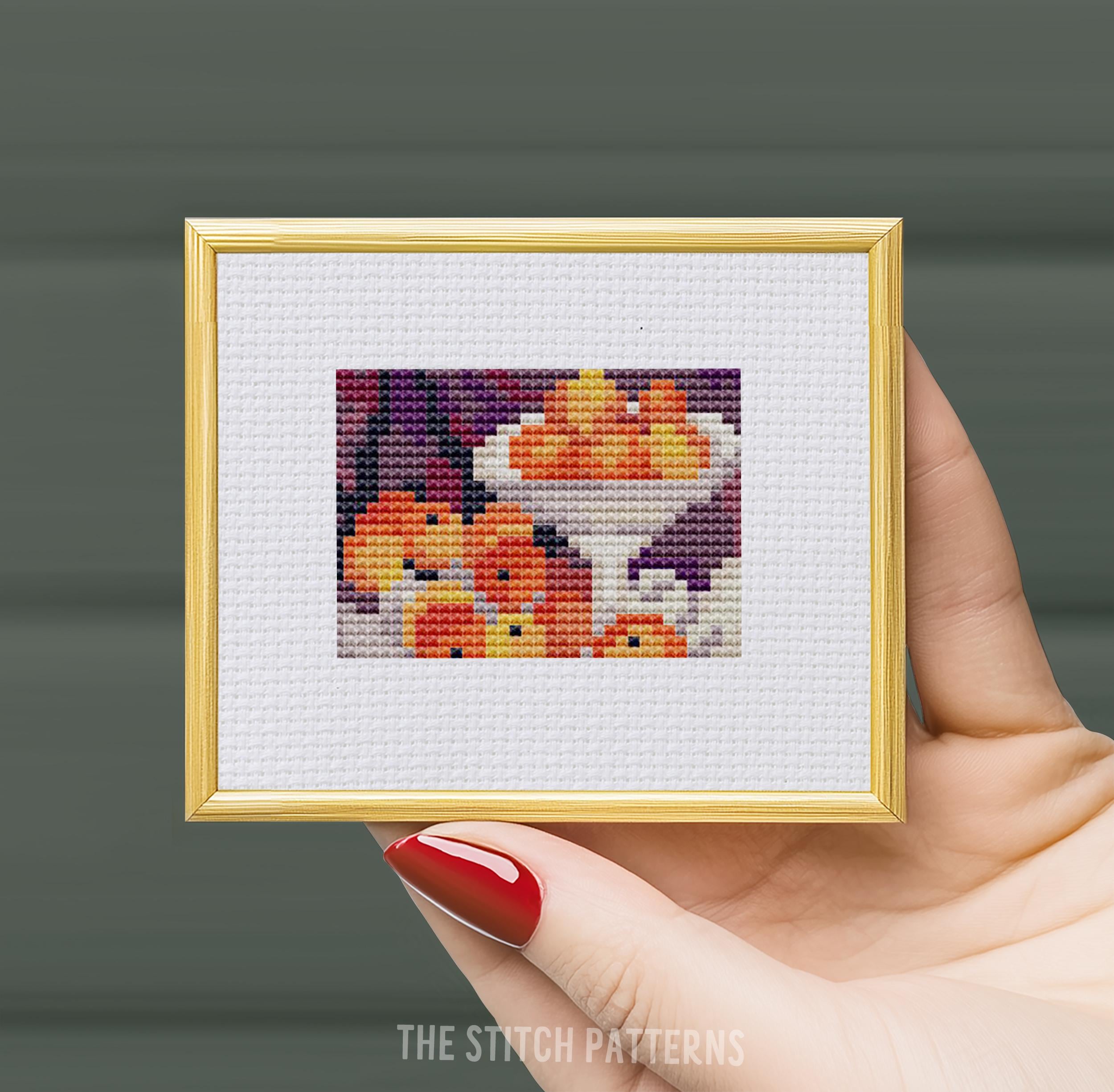 ポール・セザンヌ、リンゴとオレンジのクロスステッチパターン、絵画