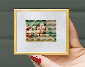 バレリーナのクロスステッチパターン、有名な絵画、Xステッチチャート