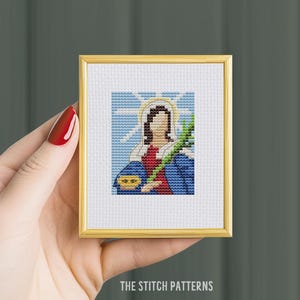 St. Lucy, cross stitch pattern, patron saint of the blind, Catholic Saints, pdf  stitch patterns, religious embroidery, embroidery gift DIY