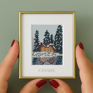Mini Canada Cross stitch pattern - THE STITCH PATTERNS - Printable pdf Pattern - city cross stitch, Modern cross stitch, Canada Embroidery