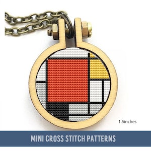 Mini famous painting Cross stitch pattern art  cross stitch pdf pattern Modern Cross stitch Fan Art Sampler  stitch gift pendant brooch pdf