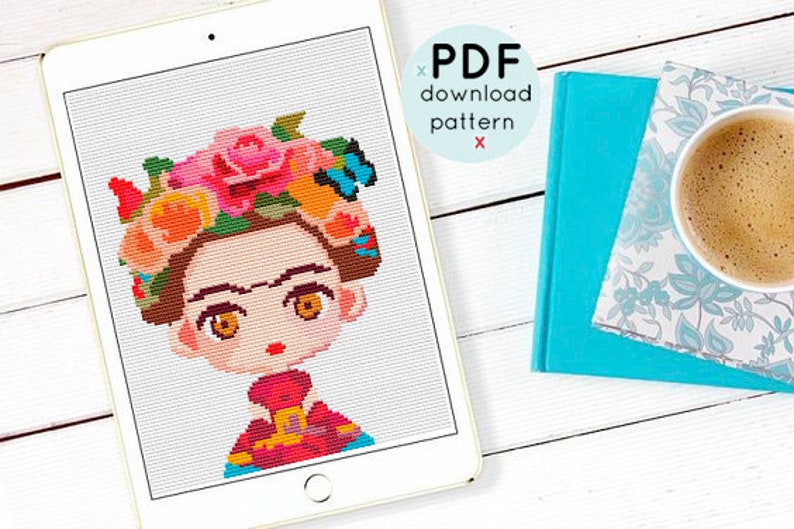 Frida Cross Stitch Pattern Frida Embroidery Pattern Feminist - Etsy