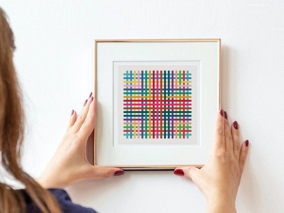 Geometric Cross Stitch Pattern: Modern Sampler (Digital PDF)
